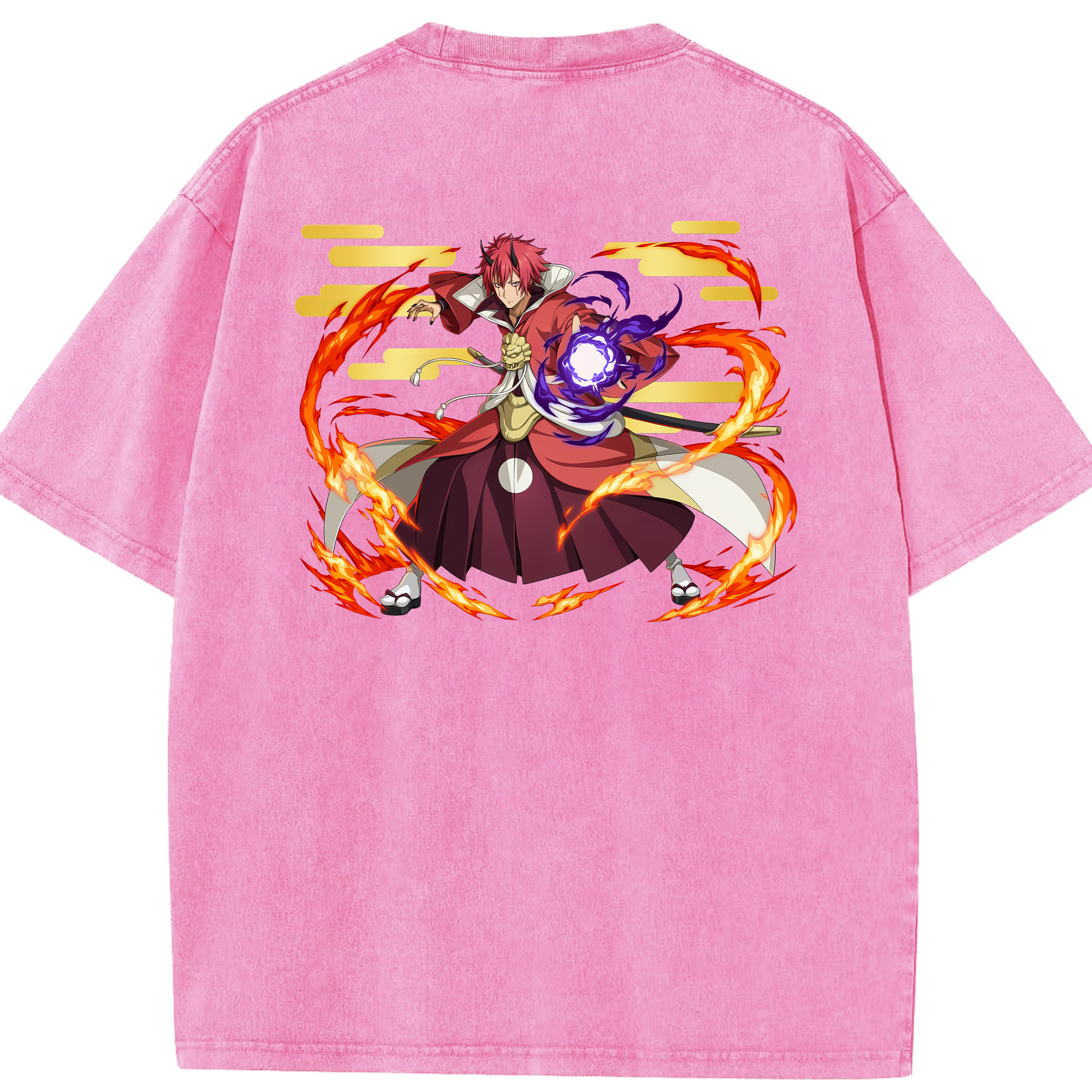 （画像用） 転スラ Regarding Reincarnated to Slime 綿100% ヴィンテージ風 半袖Tシャツ（背面プリント）